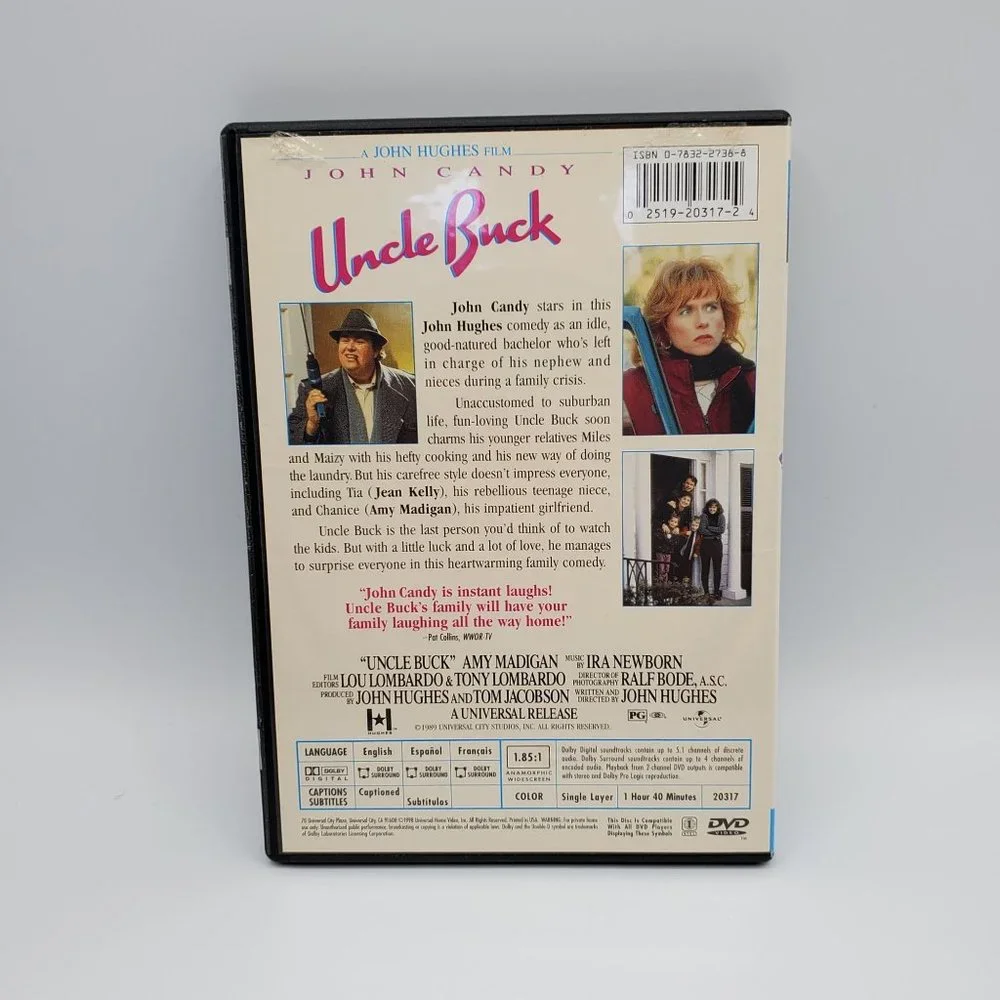 Uncle Buck DVD Wide Screen John Candy 1998 - Picture 2 of 4